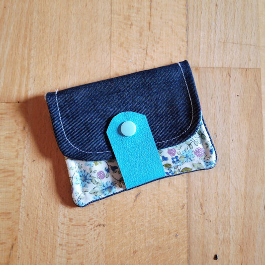Re.loved Mini Geldbörse - Blaue Blumen