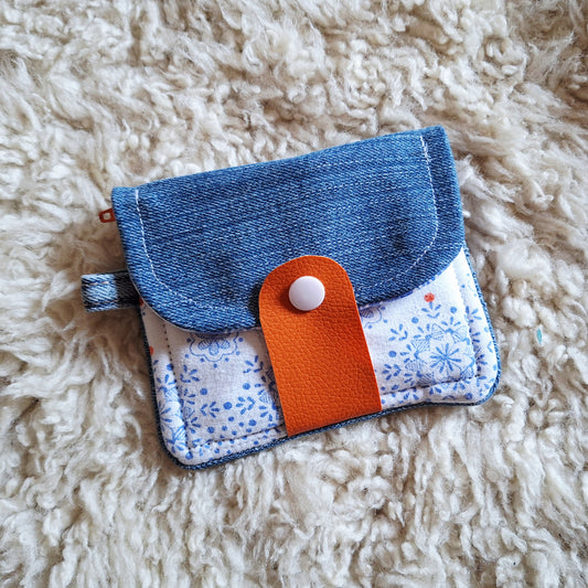 Re.loved Mini Geldbörse - Blaue Muster